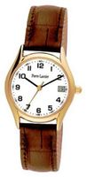 Pierre Lannier Golden Analog Quartz with White Dial and Leather Strap - 181A504