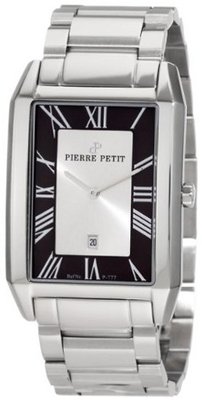 Pierre Petit P-777C Serie Paris Rectangular Stainless-Steel Bracelet Date