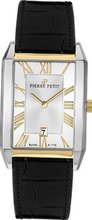 Pierre Petit P-778B Serie Paris Two-Tone Rectangular Black Leather Date