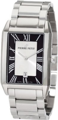 Pierre Petit P-778C Serie Paris Rectangular Stainless-Steel Bracelet Date