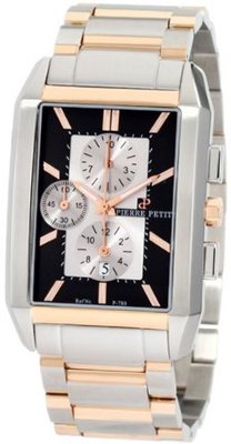 Pierre Petit P-780D Serie Paris Rectangular Case Two-Tone Stainless-Steel Bracelet Chrono
