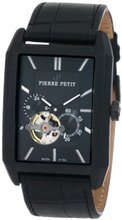 Pierre Petit P-781A Serie Paris Automatic Skeleton Black PVD Rectangular Leather