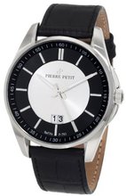 Pierre Petit P-783A Serie Le Mans Black and Silver Big Date Leather