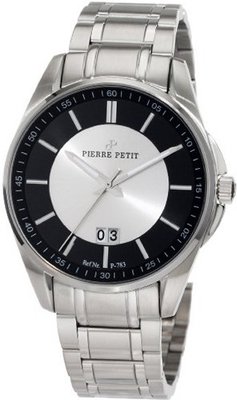 Pierre Petit P-783C Serie Le Mans Black and Silver Big Date Stainless-Steel Bracelet