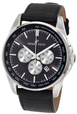 Pierre Petit P-786A Serie Le Mans Black Dial Chronograph Tachymeter Leather