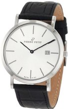 Pierre Petit P-787B Serie Nizza Silver Dial Black Genuine Leather Date