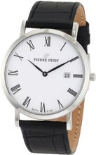 Pierre Petit P-787C Serie Nizza Classic White Dial Black Genuine Leather Date