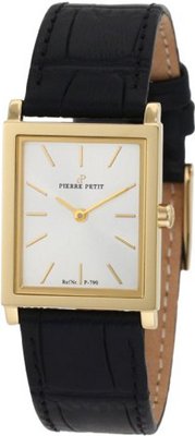 Pierre Petit P-790C Serie Nizza Yellow Gold PVD Square Case Leather