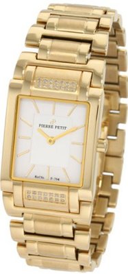 Pierre Petit P-794G Serie Laval Yellow-Gold PVD Square Case Diamond Bracelet