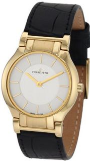 Pierre Petit P-799D Serie Laval Yellow-Gold PVD Case Black Leather