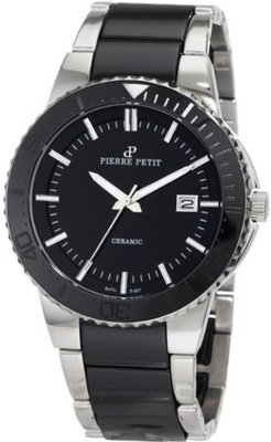 Pierre Petit P-807A Serie Colmar Black Ceramic and Stainless-Steel Bracelet