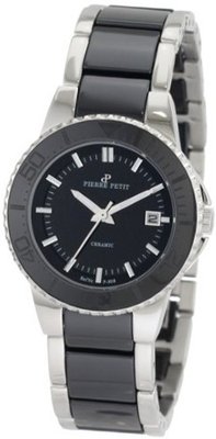 Pierre Petit P-808A Serie Colmar Black Ceramic and Stainless-Steel Bracelet Date