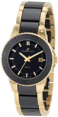 Pierre Petit P-808C Serie Colmar Gold PVD Stainless-Steel and Black Ceramic Bracelet