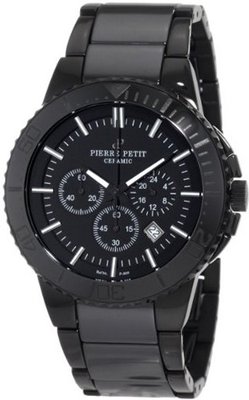 Pierre Petit P-809B Serie Colmar Black PVD Stainless-Steel and Ceramic Bracelet Chrono