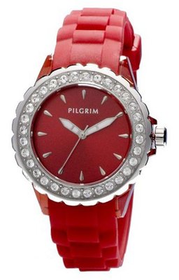 Pilgrim Analogue Quartz 780-271 Silver-Plated Red