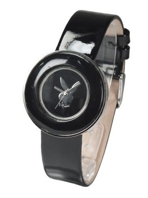 Playboy Black Leather Strap Ladies Designer Fashion PB0270BK