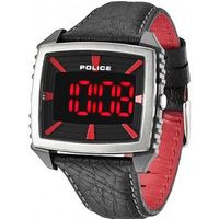 Police 13890JPBS-02 Countdown Red and Black Leather Strap
