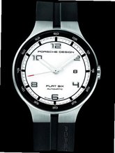 Porsche Design Flat Six Automatic , Sandblasted stainless steel - White