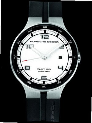 Porsche Design Flat Six Automatic , Sandblasted stainless steel - White