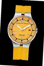 Porsche Design Flat Six Automatic , Sandblasted stainless steel, yellow