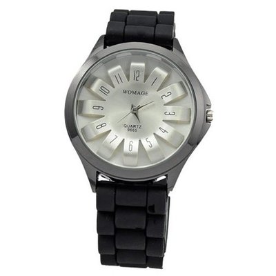 Fashion Weave Silicone Quartz Wrist Black