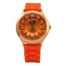 Fashion Weave Silicone Quartz Wrist Orange