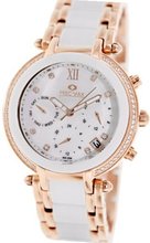 Precimax Glimmer Elite Ceramic PX13344 Two-Tone Ceramic Mother-Of-Pearl Dial Swiss Chronograph