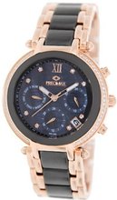 Precimax Glimmer Elite Ceramic PX13345 Two-Tone Ceramic Mother-Of-Pearl Dial Swiss Chronograph