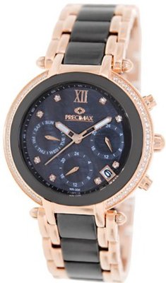 Precimax Glimmer Elite Ceramic PX13345 Two-Tone Ceramic Mother-Of-Pearl Dial Swiss Chronograph