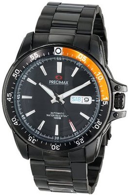Precimax PX13201 Vintage Automatic Black Dial Black Stainless-Steel Band