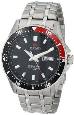 Precimax PX13204 Vintage Automatic Black Dial Silver Stainless-Steel Band