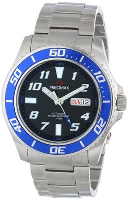Precimax PX13222 Aqua Classic Automatic Black Dial Silver Stainless-Steel Band