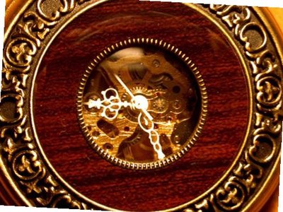 17 Jewel Wood Inlay Mechanical Pocket