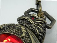 Red Eyed Serpent Mechanical Pocket with Matching Chain
