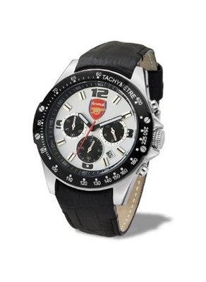 Premiership Football Chronograph Quartz with White Dial Chronograph Display and Black Leather Strap GA3722