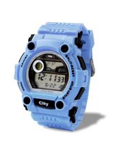 Premiership Football Digital Quartz Stop with LCD Dial Digital Display and Blue Plastic or PU Strap GA3760