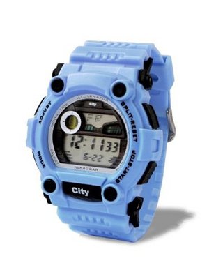 Premiership Football Digital Quartz Stop with LCD Dial Digital Display and Blue Plastic or PU Strap GA3760