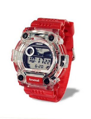 Premiership Football Digital Quartz Stop with LCD Dial Digital Display and Red Plastic or PU Strap GA3714