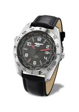 Premiership Football Quartz with Black Dial Analogue Display and Black Leather Strap GA3720