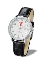Premiership Manchester united men's quartz with black leather strap