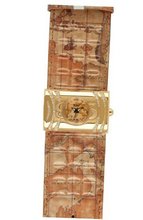 Prima Classe PCD 843S/1VR Gold PVD Rectangular Geo-Design Crystal Patent