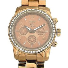 Prince London BronzeTone Crystal Chrono Effect Metal Bracelet PI-7010