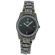 Prince London Crystals Gun Metal Tone Bracelet Strap Ladies PI-3018