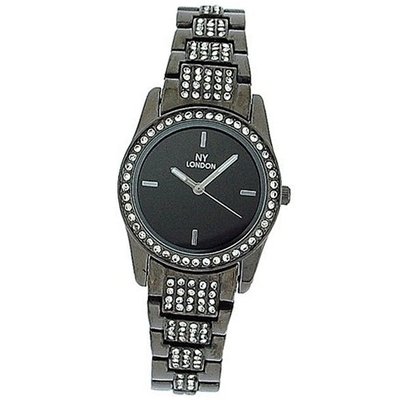 Prince London Crystals Gun Metal Tone Bracelet Strap Ladies PI-3018