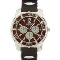Prince London Gents Large Dial Chrono Effect Brown Rubber Strap Casual
