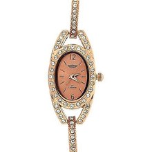 Prince London Rose Gold Crystal Set Metal Bracelet Strap Ladies PI-7040