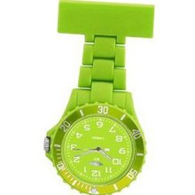 Prince London Rubberised Lime Green Rotating Bezel Unisex Nurses Fob PI-2040