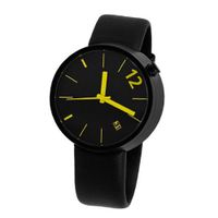 Denis Guidone Angles Toward the Body with Yellow Numbers and Black Leather Band 40mm