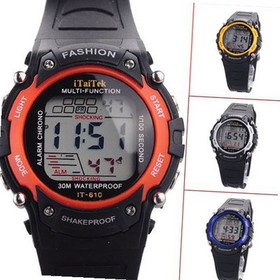 4 Colors Multi-Function Waterproof Sport With Function Of EL Backlight/Alarm/Stop/Week/Chrono for kids - JUST ARRIVE!!!