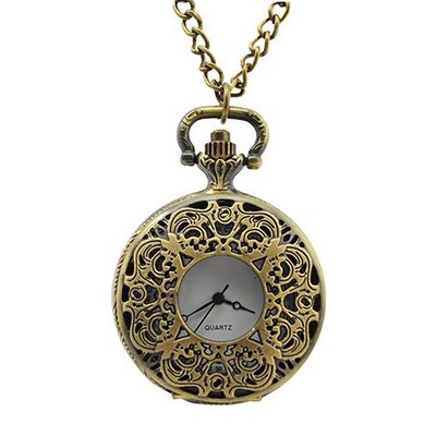 Antique Flower Pattern Brass Quartz Pocket With Chain Belt - JUST ARRIVE!!!